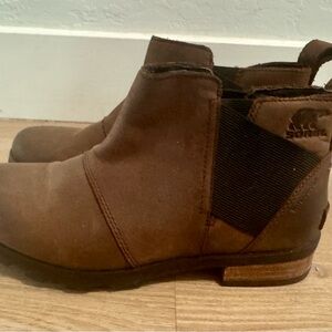 Sorel Chestnut Leather Ankle Boots